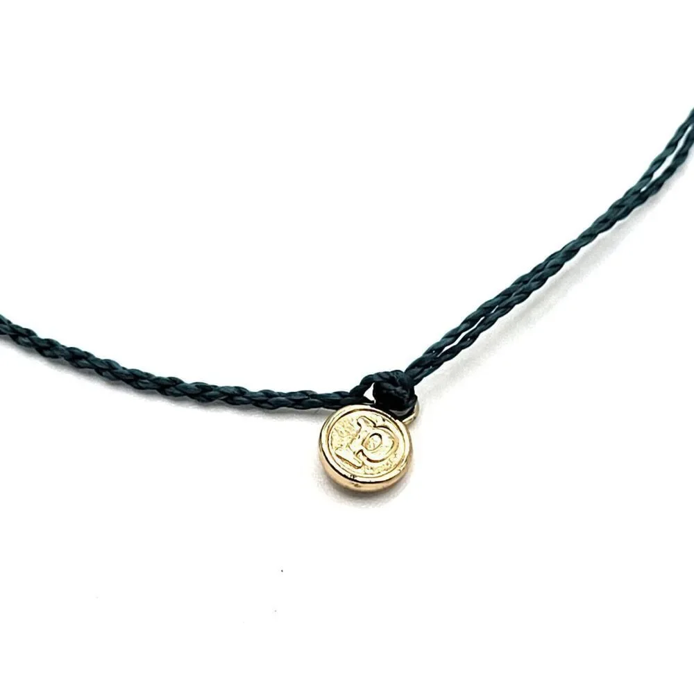 Puro Vida Blue ad Gold Bracelet Slide Knot 5in to 10in
